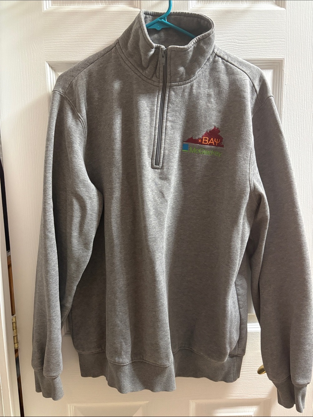 Sport-Tek Gray Quarter-Zip Sweatshirt with Multicolor Embroidered Logo